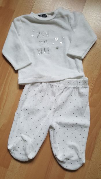 Pyjama 2 pièces blanc 6 mois