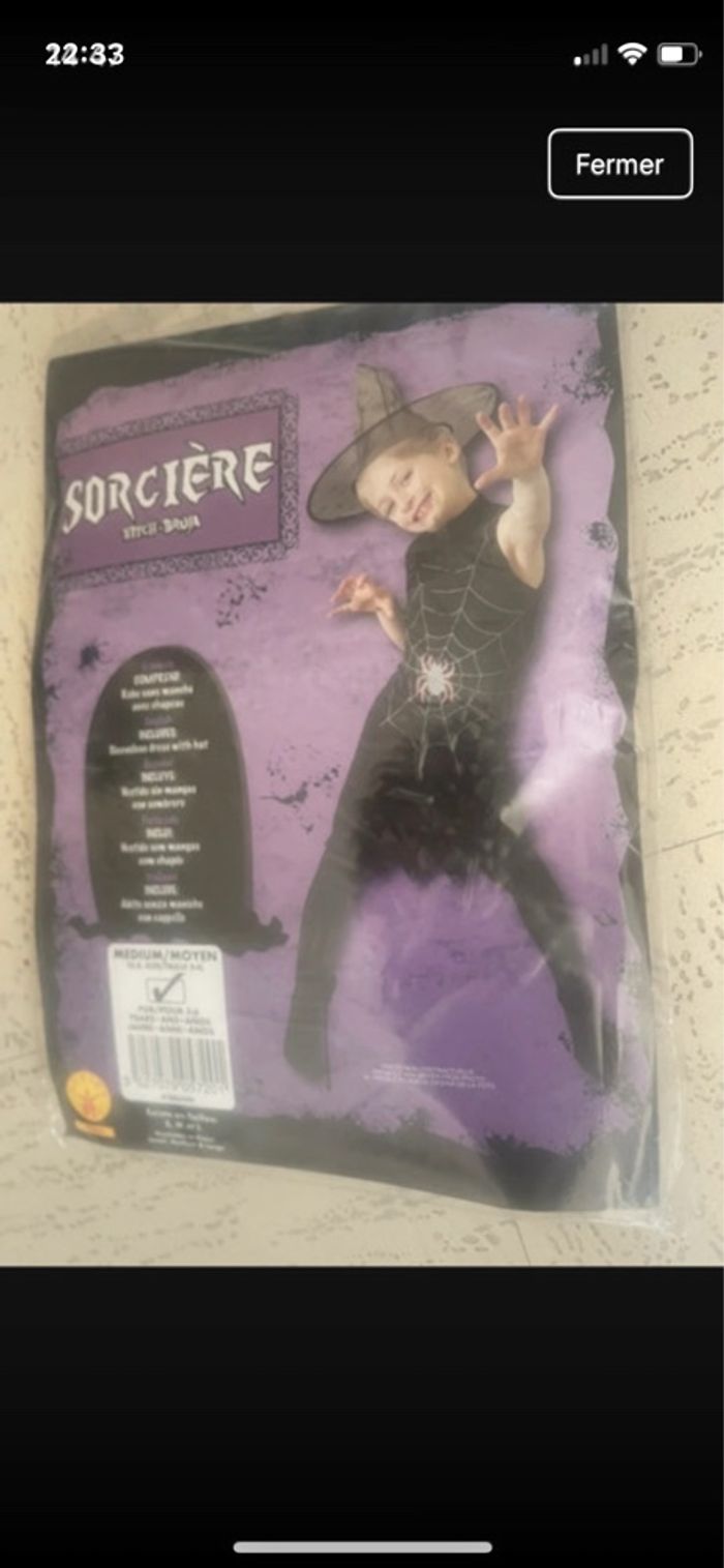 Déguisement sorcière neuf