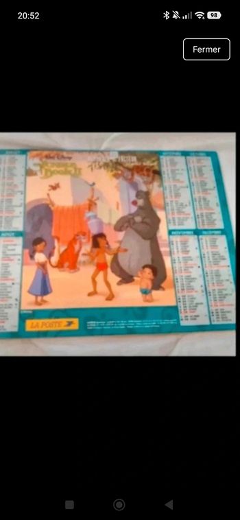 Ancien calendrier postale 