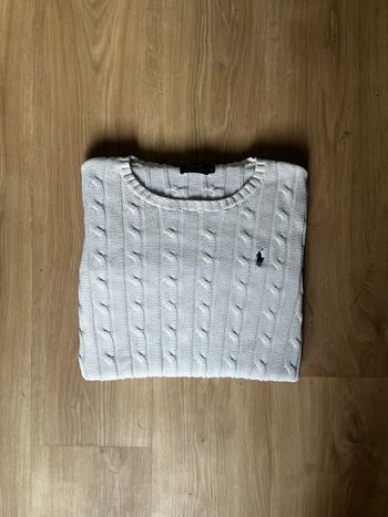 Torsadé Ralph Lauren Blanc Logo Bleu Foncé