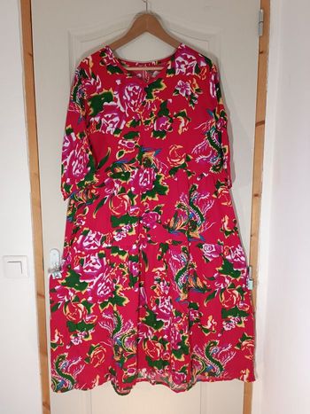 Robe floral rouge vert 46