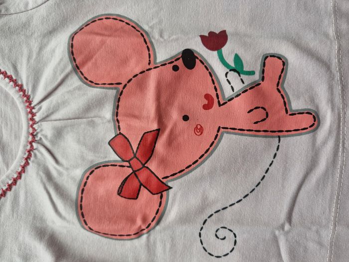 T-shirt manches longues fille 3 mois Tissaia Rose pâle Rose fuchsia - photo numéro 2