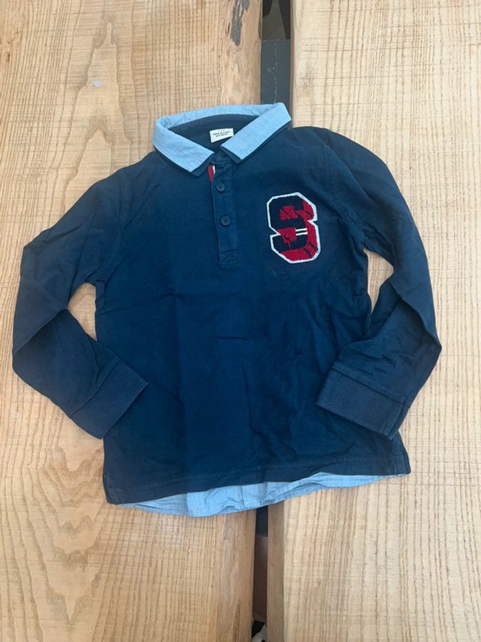 Polo garçon bleu marine drapeau 8 ans tape à l’œil manches longues - photo numéro 2