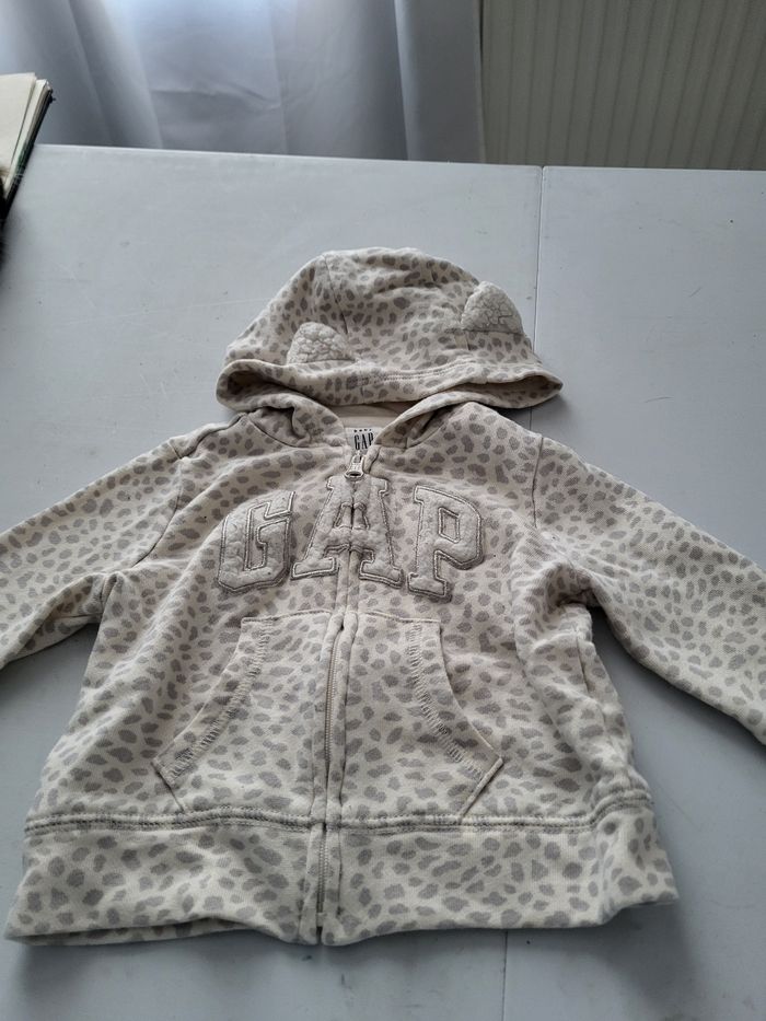 Gilet zippé  gris gap 6 mois - photo numéro 3