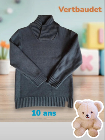 🩵 Pull bleu marine VertBaudet (10 ans) 💙