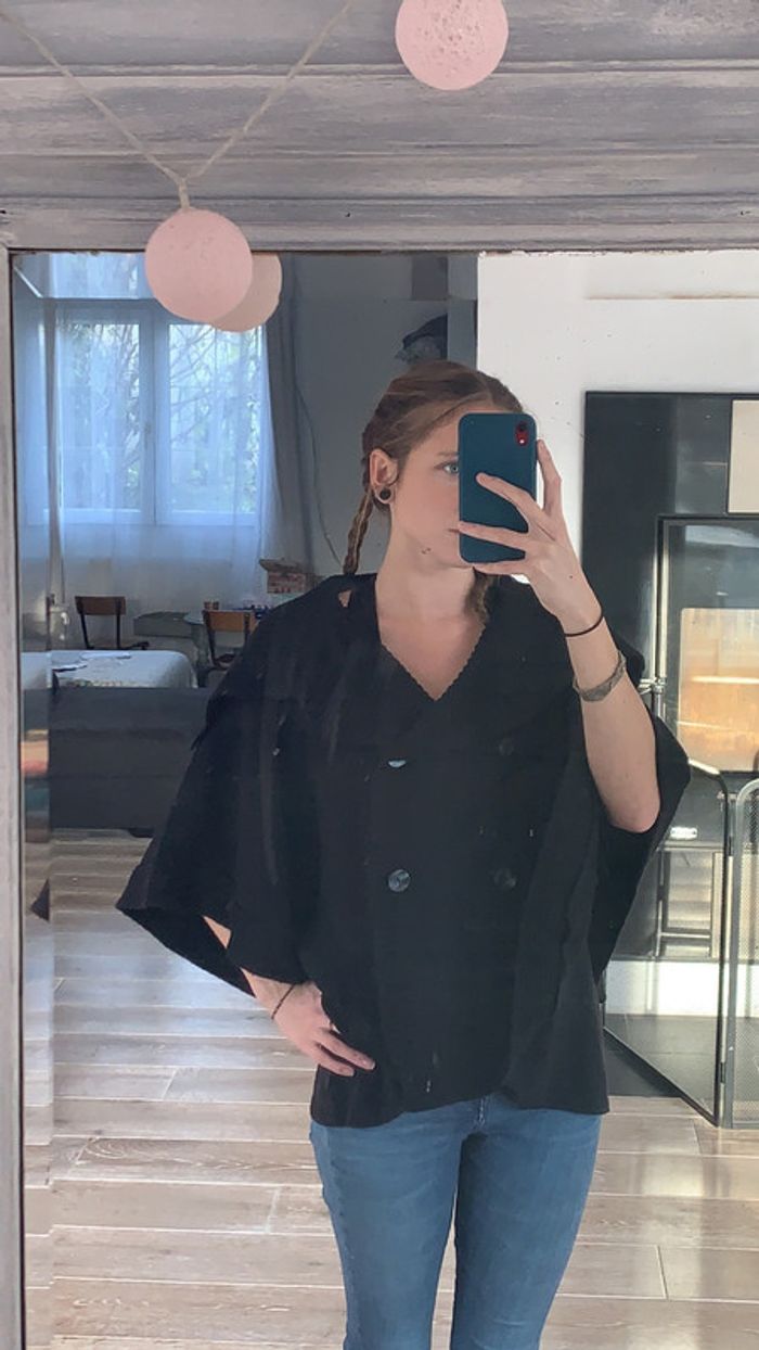 Cape poncho noire