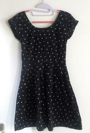 Robe C et A bleu marine coeurs blancs