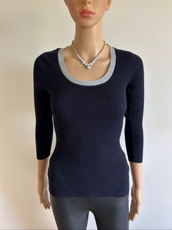 Pull bleu marine et argenté Morgan taille XS TBE