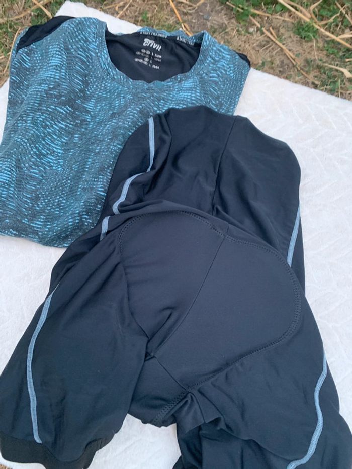 Lot sport cycliste VTT b-win taille XL et tee shirt L crivit - photo numéro 8