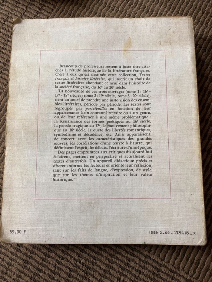 Livre de textes français et histoire littéraire - photo numéro 3