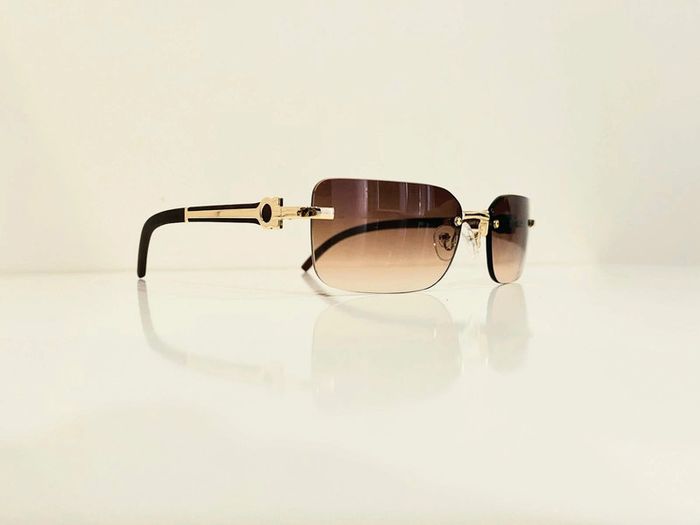 Lunette de soleil mixte percée verres marron bras effet bois UV protection catégorie 3 - photo numéro 3