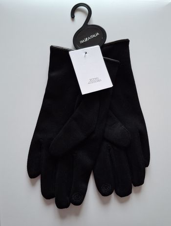 Paire de gants noir pour femme en simili velours - Taille M - Piazza Italia
