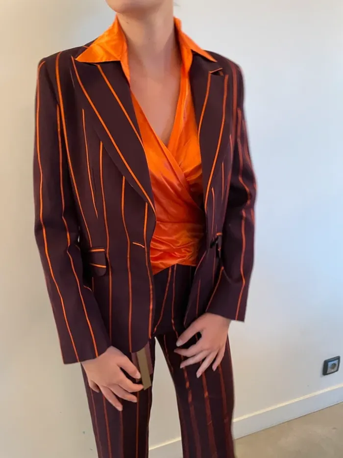 Ensemble tailleur pantalon élégant de créateur 40 - photo numéro 8