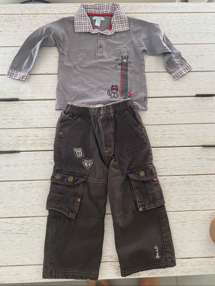Lot vetements garçon 24 mois pyjama pull  polo ensemble pantalon - photo numéro 2
