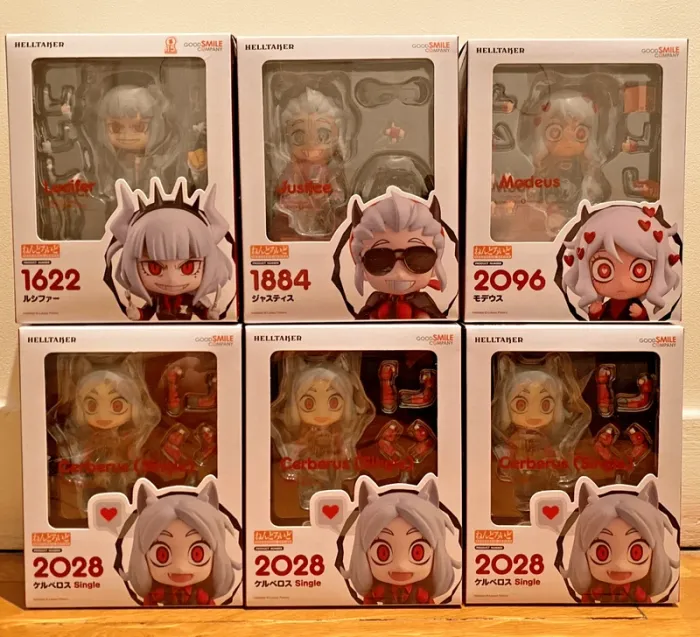 Helltaker - Lucifer (+ Bonus), Modeus, Justice and 3 Cerberus - Nendoroid