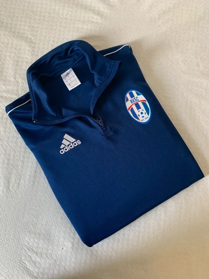 Haut de sport Adidas zippé bleu marine - rvsc est 1976 - photo numéro 2