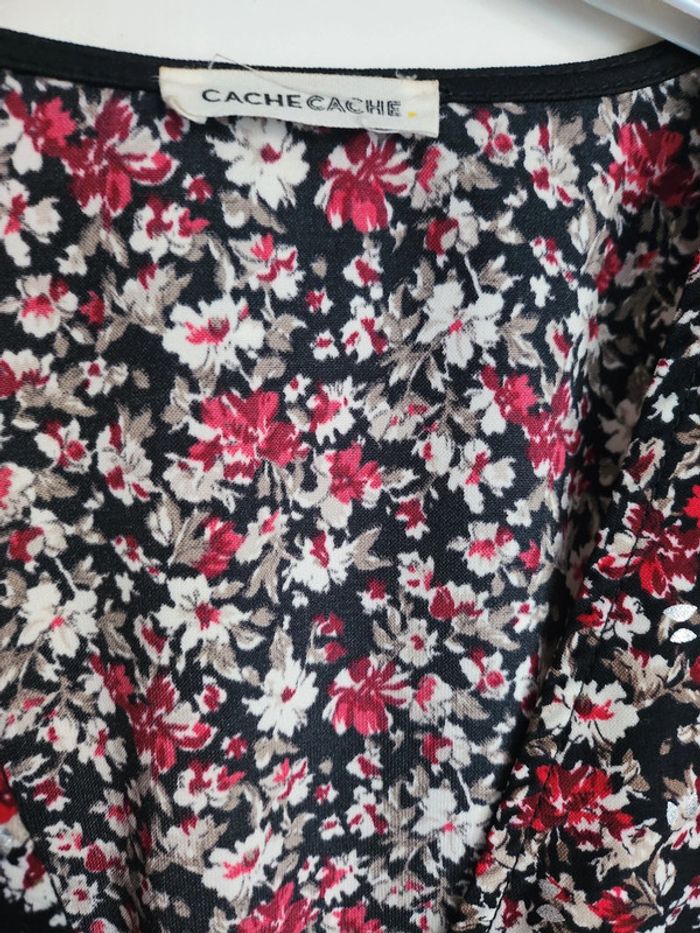 Blouse fluide fleurs épaulettes Cache cœur Cache Cache - photo numéro 4