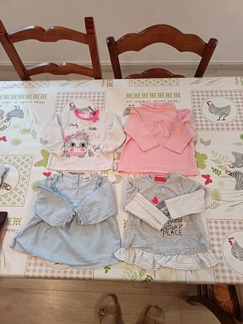 Lot hauts ML taille 9 mois