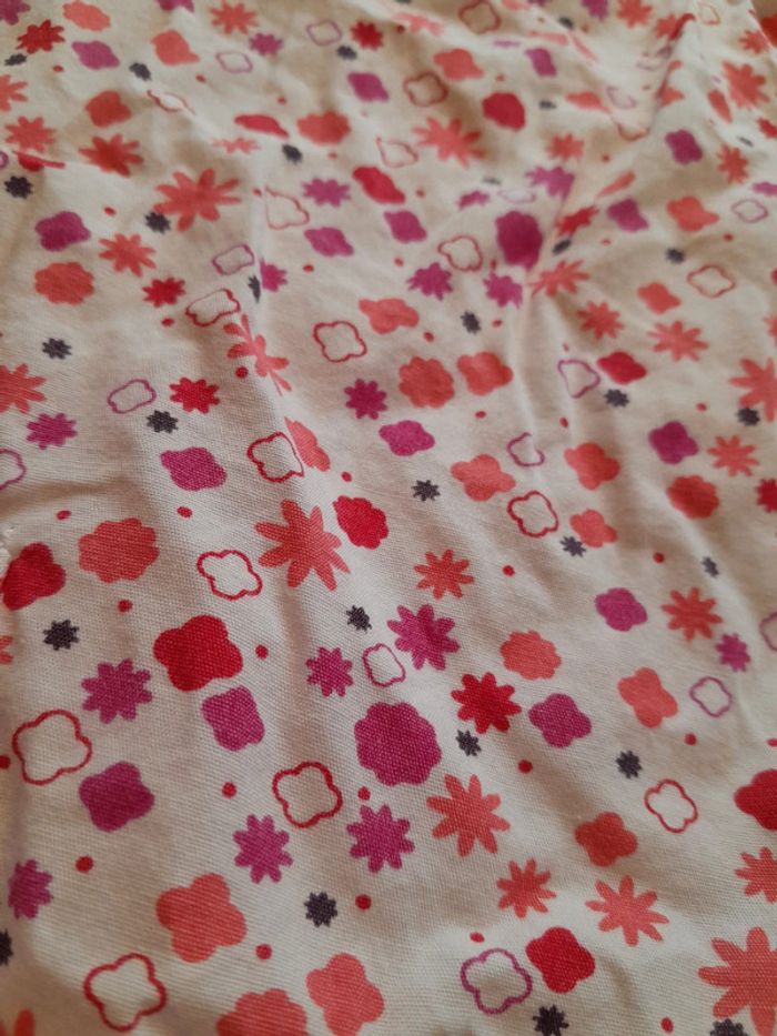 Tee-shirt blouse 6 mois coton fille rose et blanc à fleurs 🌸 - photo numéro 2