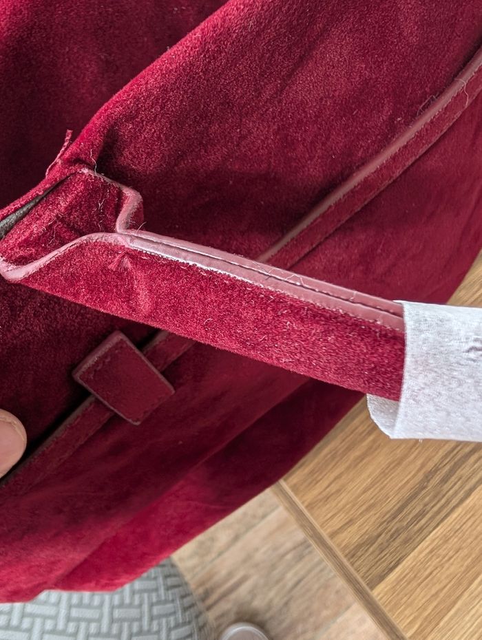 Magnifique sac à main en simili daim bordeau - photo numéro 7