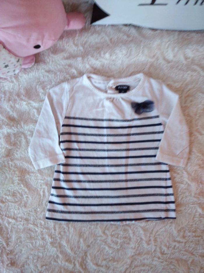 Tee shirt manches longues Fille 1 mois Nœud Kiabi - photo numéro 2