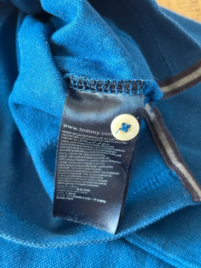 Polo Tommy H bleu - photo numéro 4