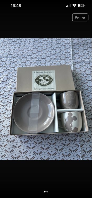 Vends 2 tasses expresso marron et blanc crème 