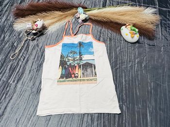 Débardeur blanc imprimé Surf / Playa - 12 ans