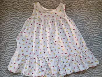 Robe fille sans manches H&M blanche fruits 92 cm
