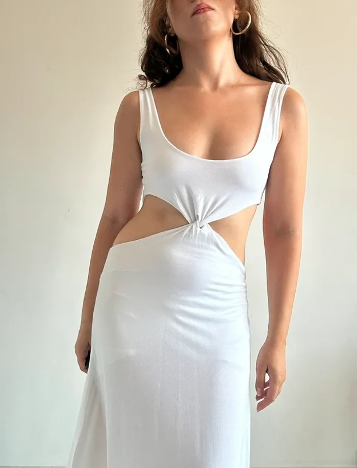 Robe longue blanche doublée taille S - photo numéro 9