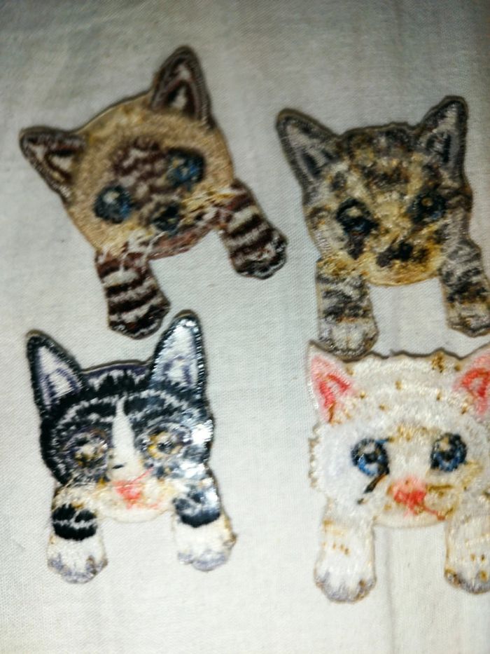 Lot de 4 patchs chat brodés - photo numéro 4