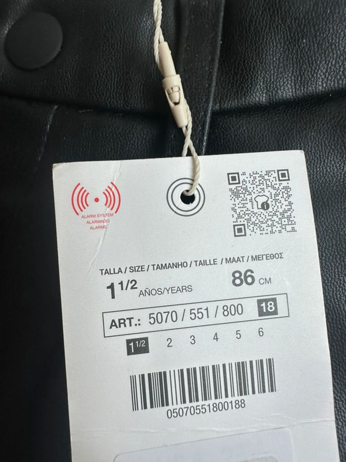 Short similicuir taille 18 mois Zara - photo numéro 4