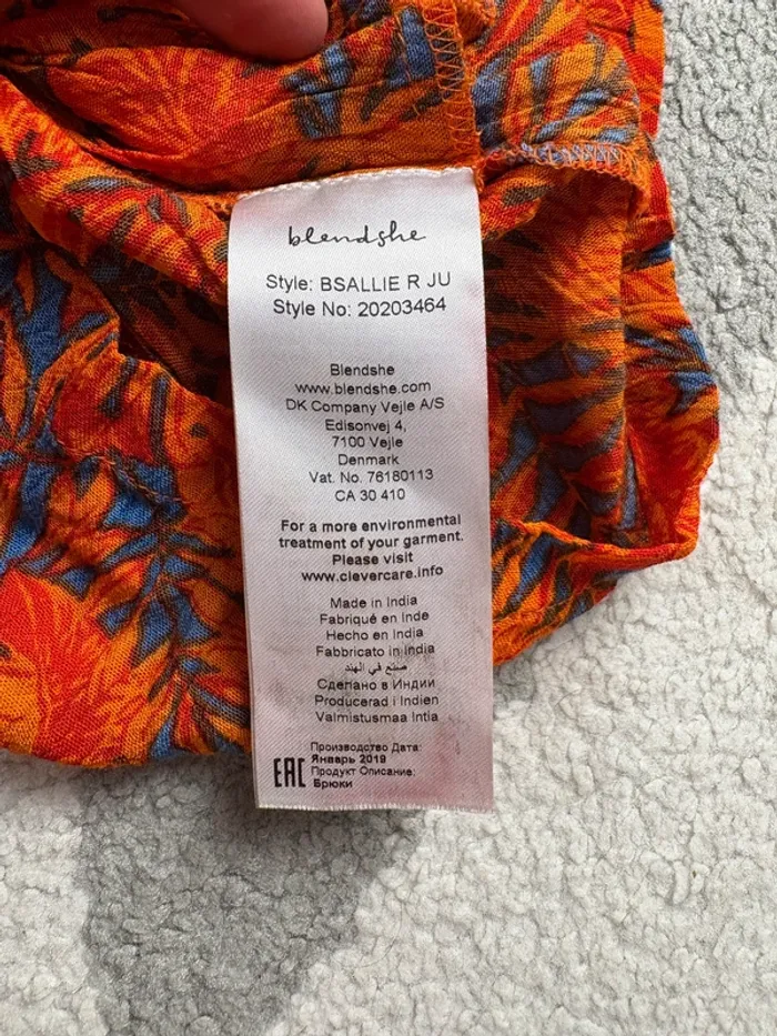 Combishort BlendShe | Orange et bleu | Taille 36 - photo numéro 4