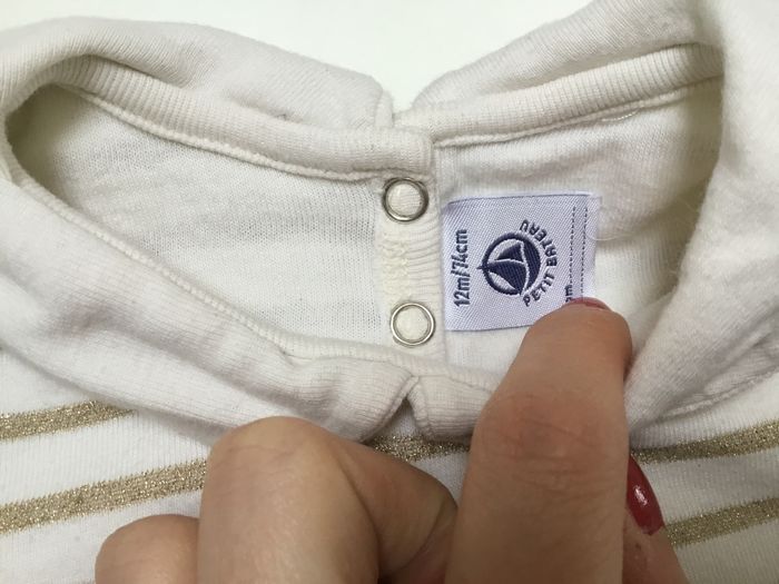 Marinière doré avec col petit bateau 12 mois - photo numéro 4