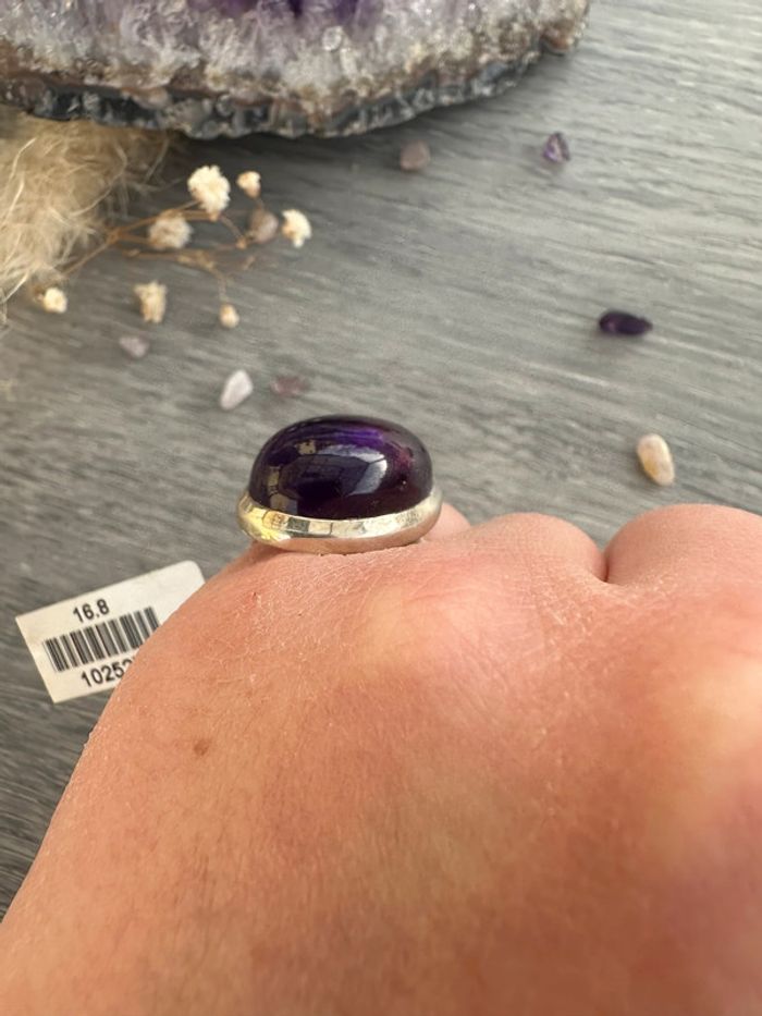 Bague en argent et Améthyste véritable - Pierre véritable - photo numéro 11
