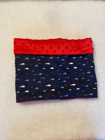 Snoods rouge poisson tricolore