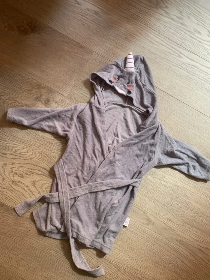 Peignoir gris rhinocéros 12-18 mois