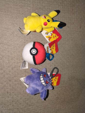 Lot de 3 porte clé peluche pokémon