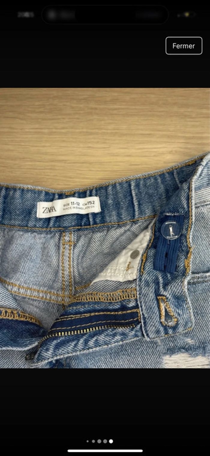 Short en jean bleu Zara - photo numéro 7