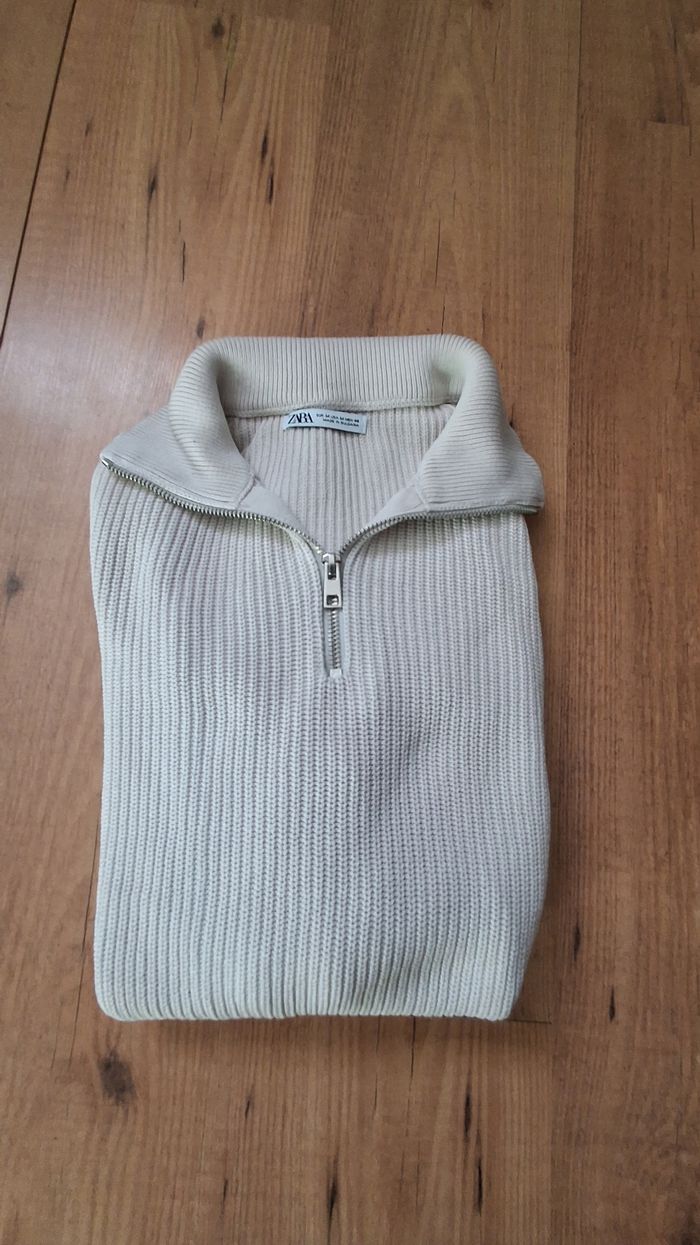 Pull à col roulé beige zara - photo numéro 2