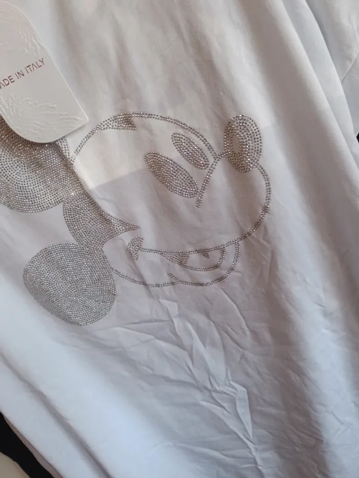 Tee shirt grande taille, tête Mickey argentée - photo numéro 2