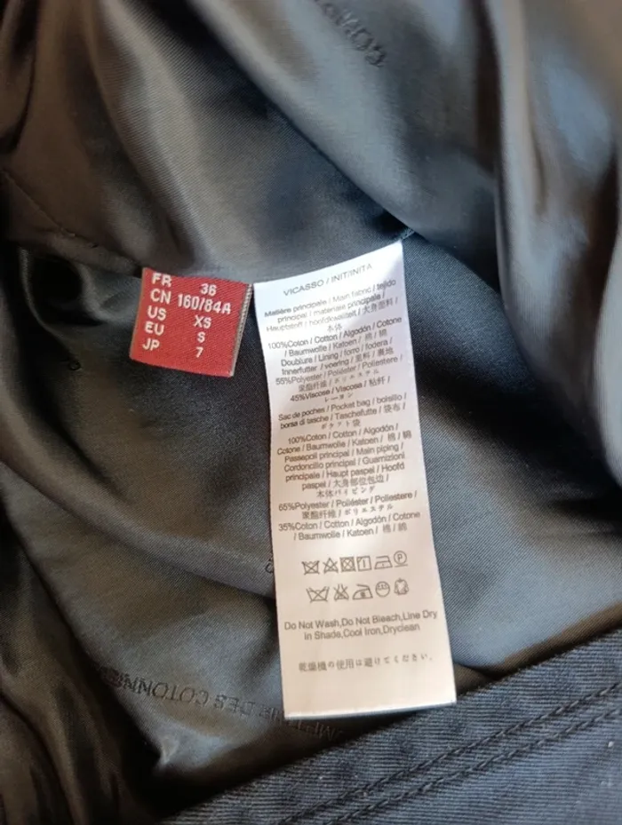 Trench Comptoir des cotonniers bleu marine 36 100% coton - photo numéro 10