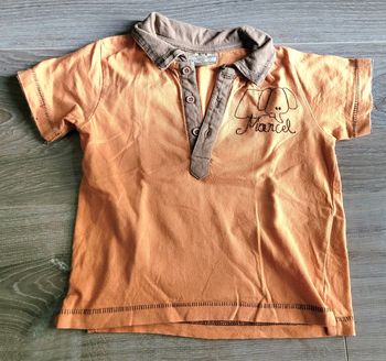 Polo saumon marron MC DPAM 18 mois
