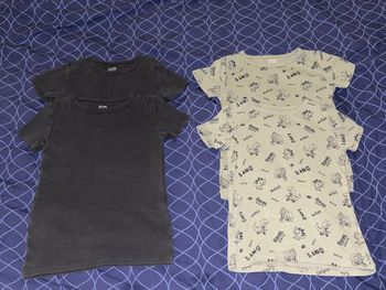 4 maillots de corps manches courtes 4-5 ans Kiabi