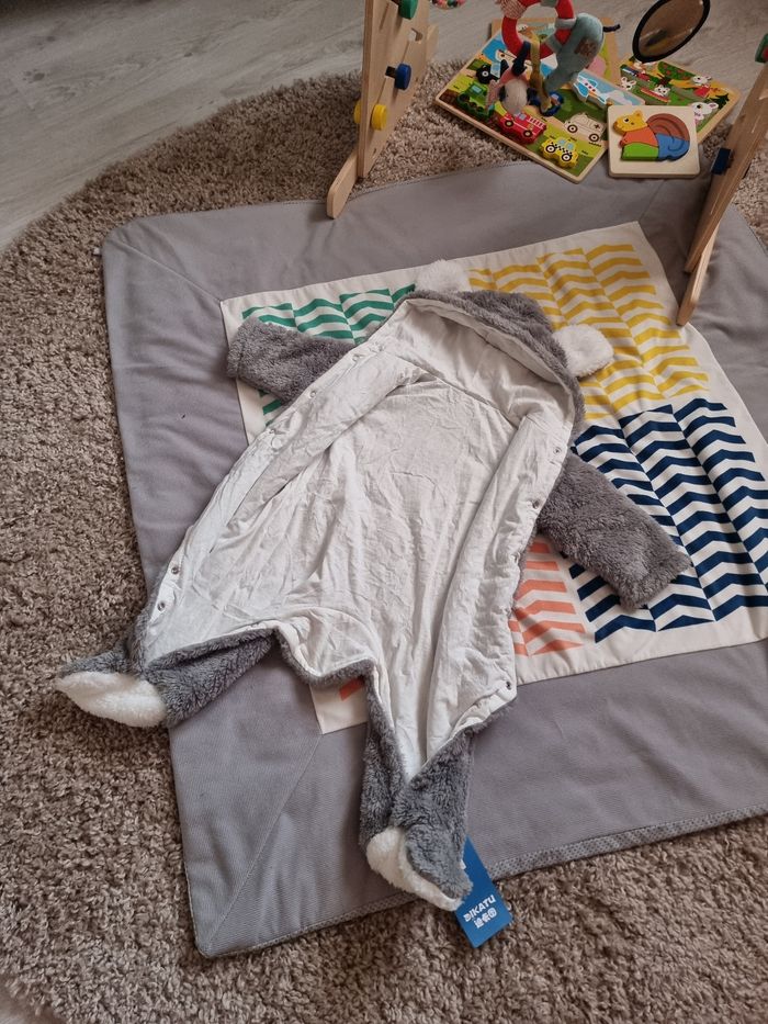 Combinaison bebe neuve hiver ourson gris 9 mois - photo numéro 2