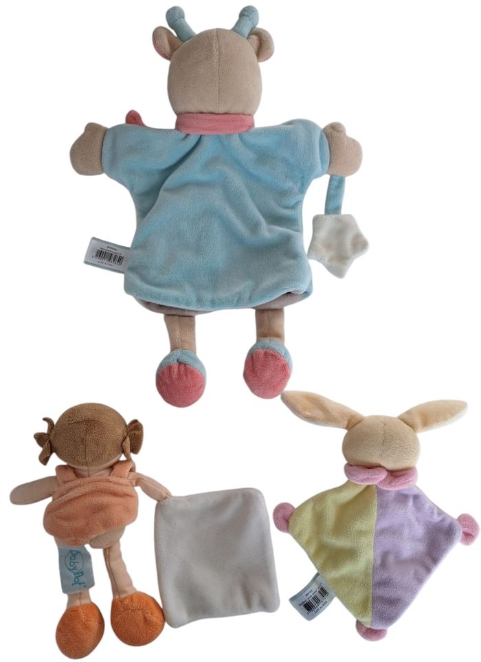 Lot de 3 doudous bébé fille Baby Nat TBE - photo numéro 2
