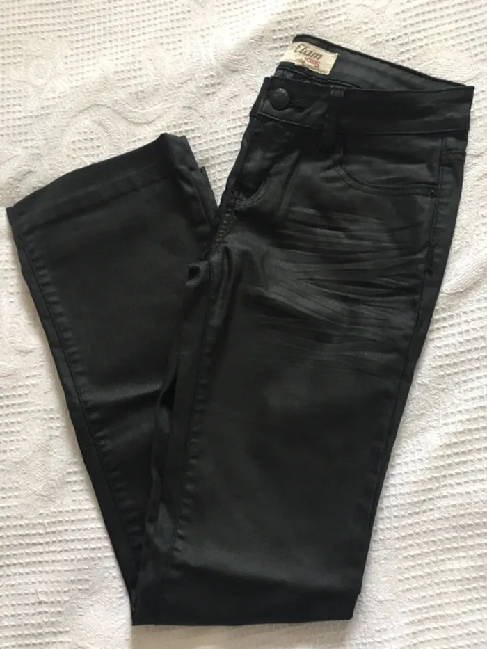 Pantalon noir huilé Etam - photo numéro 2