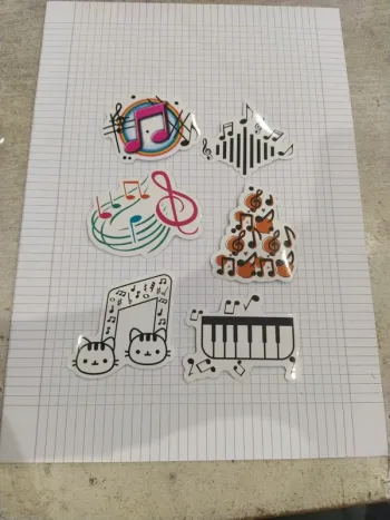 Lot d'autocollants thème musique (lot A)