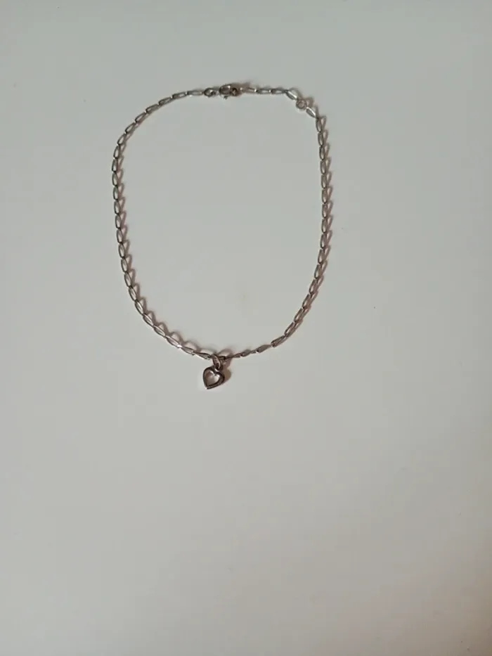 Chaîne de cheville pampille coeur en argent