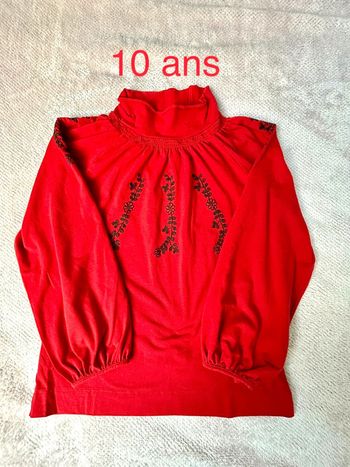 Pull fille rouge